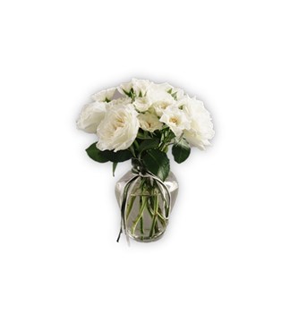 Arranjo de Rosas Brancas para presentes de condolências